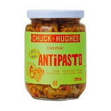 Chuck Hughes Mild Antipasto 375ml antipasto condiment — front of jar on transparent background