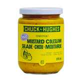 Chuck Hughes Mild Mustard Coleslaw 375ml mustard slaw relish — front of jar on transparent background