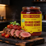 Chuck Hughes Sun-Dried Tomato Spread over sliced chargrilled lamb backstrap