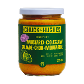 Chuck Hughes Spicy Mustard Coleslaw 375ml mustard slaw relish — front of jar on transparent background