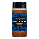 Coast n Smoke K-Pop Dust Korean BBQ rub 150g, front of shaker on transparent background