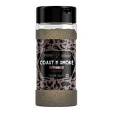 Coast n Smoke T-Rub umami seasoning 150g, front of shaker on transparent background