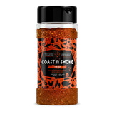 Coast n Smoke The Rip rub 200g, front of shaker on transparent background