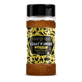 Coast n Smoke Winki-POP Dust seasoning 170g, front of shaker on transparent background