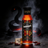 Cobra Chilli Bubblegum Chilli Sauce Ultra Hot 250ml Hot Sauce — styled hero shot with Face the Fury brand identity