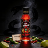 Cobra Chilli Red Jalapeño Chilli Sauce Medium 250ml Hot Sauce — styled hero shot with Face the Fury brand identity