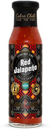 Cobra Chilli Red Jalapeño Chilli Sauce Medium 250ml Hot Sauce — transparent bottle cutout