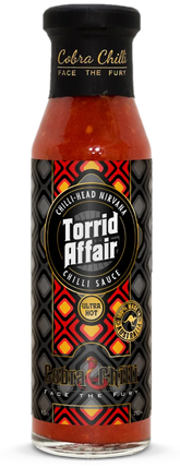 Cobra Chilli Torrid Affair Chilli Sauce Ultra Hot 250ml Hot Sauce — transparent bottle cutout