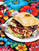 Comida Mexicana by Rosa Cienfuegos hardback cookbook — torta de milanesa con quesillo y chile chipotle page