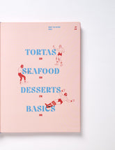 Comida Mexicana by Rosa Cienfuegos hardback cookbook — illustrated chapter list from snacks to desserts