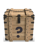 The Rub Hub The Mystery Crate BBQ subscription box — closed padlocked wooden crate — contents stay a mystery, on transparent background