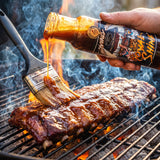 Royal Shine glaze brushed onto pork ribs on the grill
