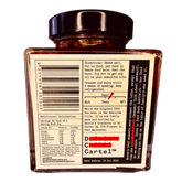 DC Cartel The Original 1983 crispy chilli oil 268g, back label ingredients and nutrition panel, transparent background