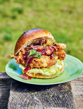 DJ BBQ's Backyard Baking hardback cookbook — beef fat brioche buns with a loaded burger