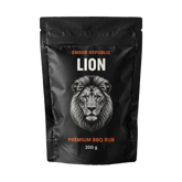 Ember Republic Lion Night Ember Reserve beef BBQ rub 200g pouch — front on transparent background