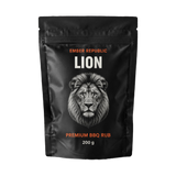 Ember Republic Lion Night Ember Reserve beef BBQ rub 200g pouch — front on transparent background