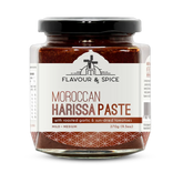 Flavour & Spice Moroccan Harissa Paste 270g North African chilli paste — front of jar on transparent background