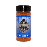 Four Monkeys BBQ Lamb Rub 270g barbecue rub — front of shaker on transparent background