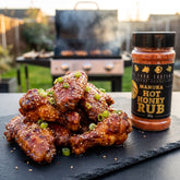 Four Saucemen Manuka Hot Honey Rub - sticky glazed chicken wings