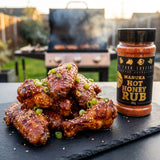 Four Saucemen Manuka Hot Honey Rub - sticky glazed chicken wings