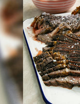 Franklin Smoke by Aaron Franklin & Jordan Mackay hardback cookbook — sliced firepit côte de boeuf on a tray