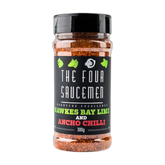 Four Saucemen Hawkes Bay Lime and Ancho Chilli Rub 300g, front of jar