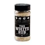 Four Saucemen The White Rub 300g all-purpose BBQ rub, front of shaker
