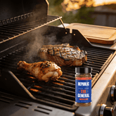 Republic The General gluten-free BBQ rub - action lifestyle shot