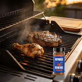 Republic The General gluten-free BBQ rub - action lifestyle shot