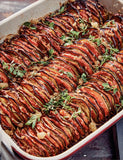 Green Fire by Francis Mallmann hardback cookbook — eggplant and tomato page from the Eggplant chapter