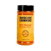 Hardcore Carnivore Hot Honey Butter Mix 354g — front of shaker on transparent background