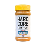 Hardcore Carnivore MeatyMite All-Purpose Rub 280g — front of shaker on transparent background