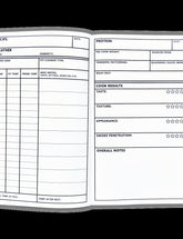 Pitmaster's Logbook by Jess Pryles stone paper logbook — open cook template with weather, pit and results fields