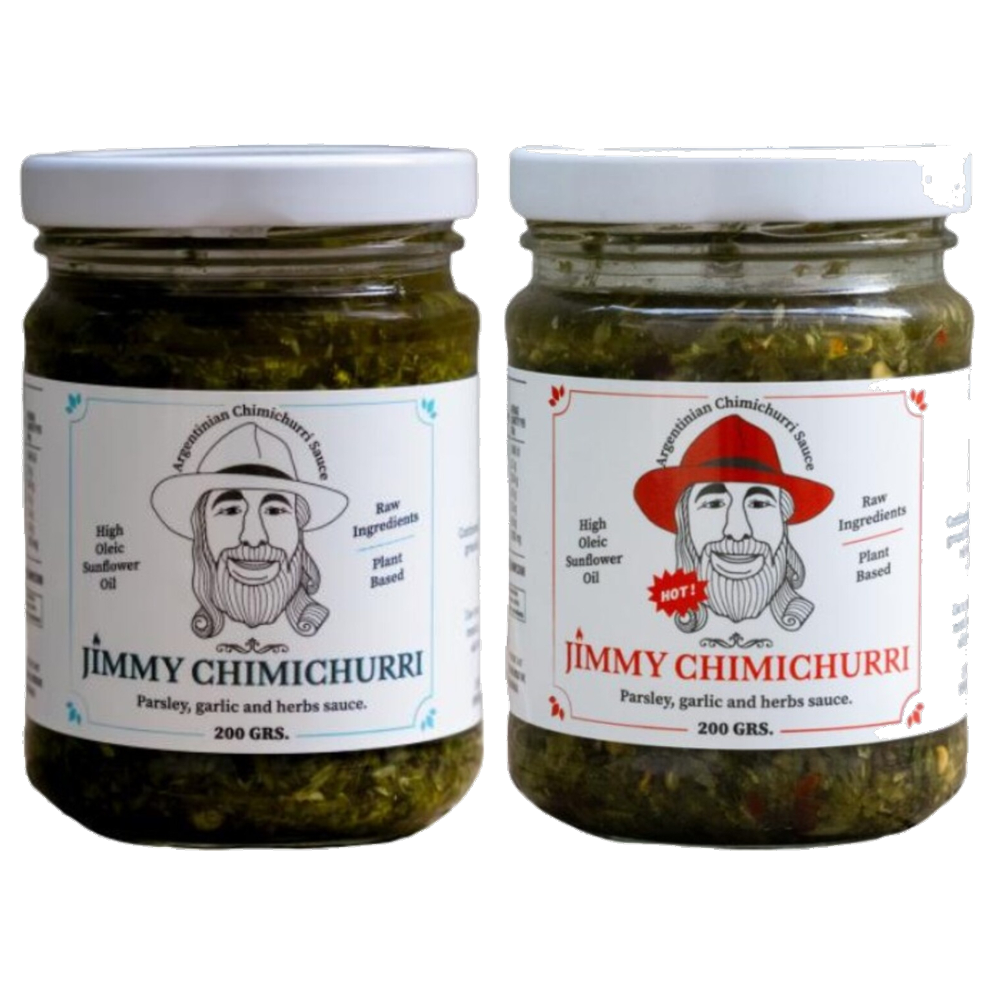 Jimmy Chimichurri Classic and Hot bundle — two 200g jars