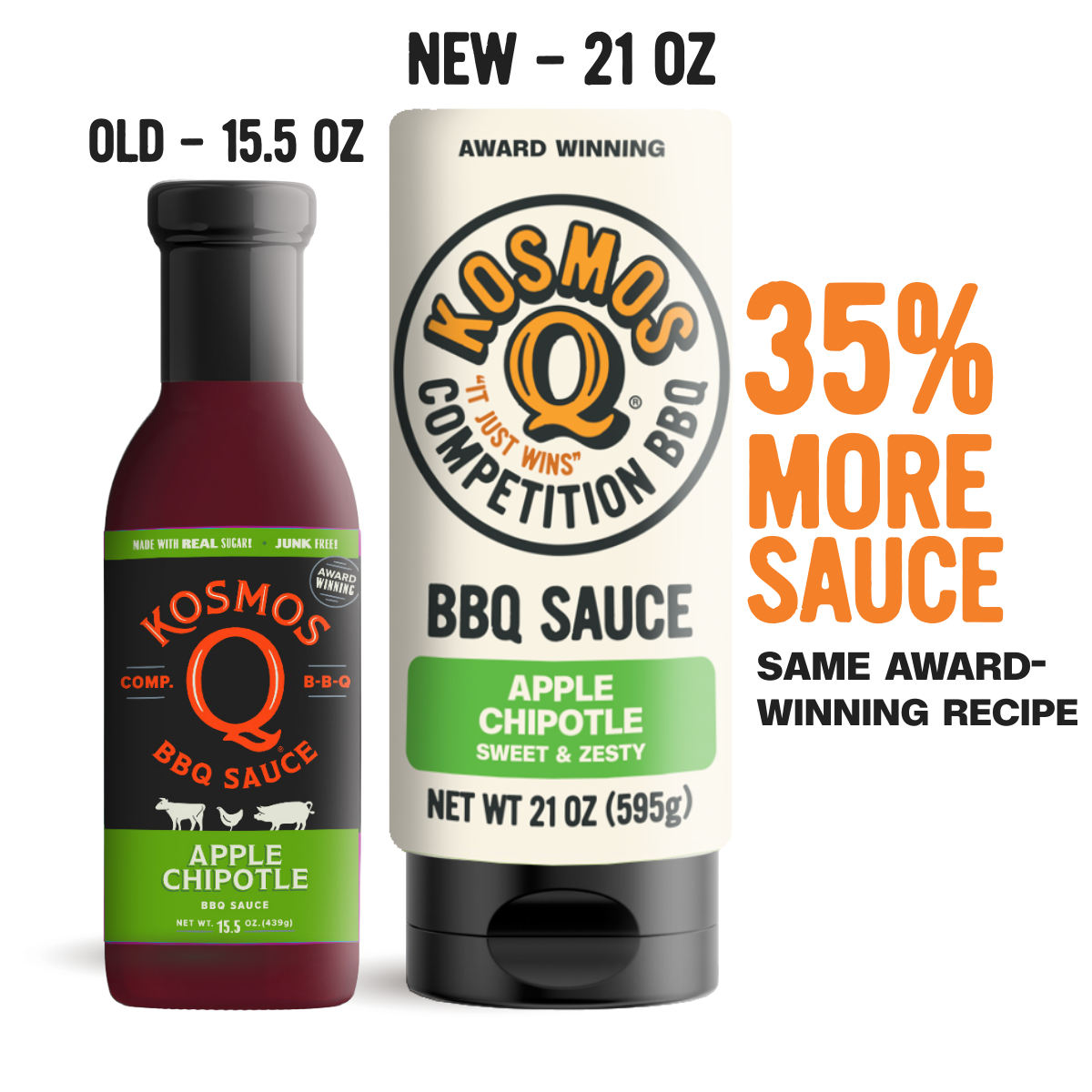 Kosmos Q Apple Chipotle BBQ Sauce – 439g product front label