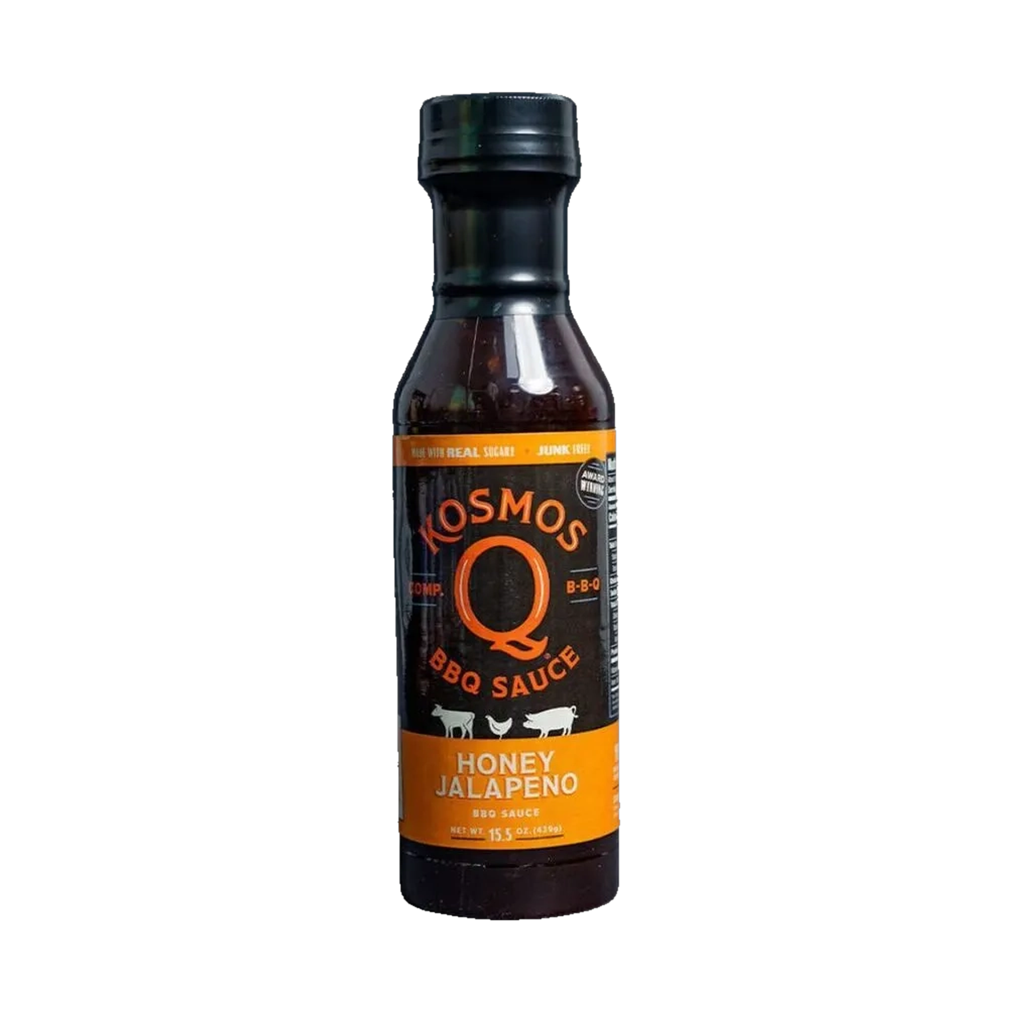 Kosmos Q Honey Jalapeno BBQ Sauce – 439g product front label
