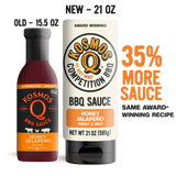 Kosmos Q Honey Jalapeno BBQ Sauce – 439g product front label