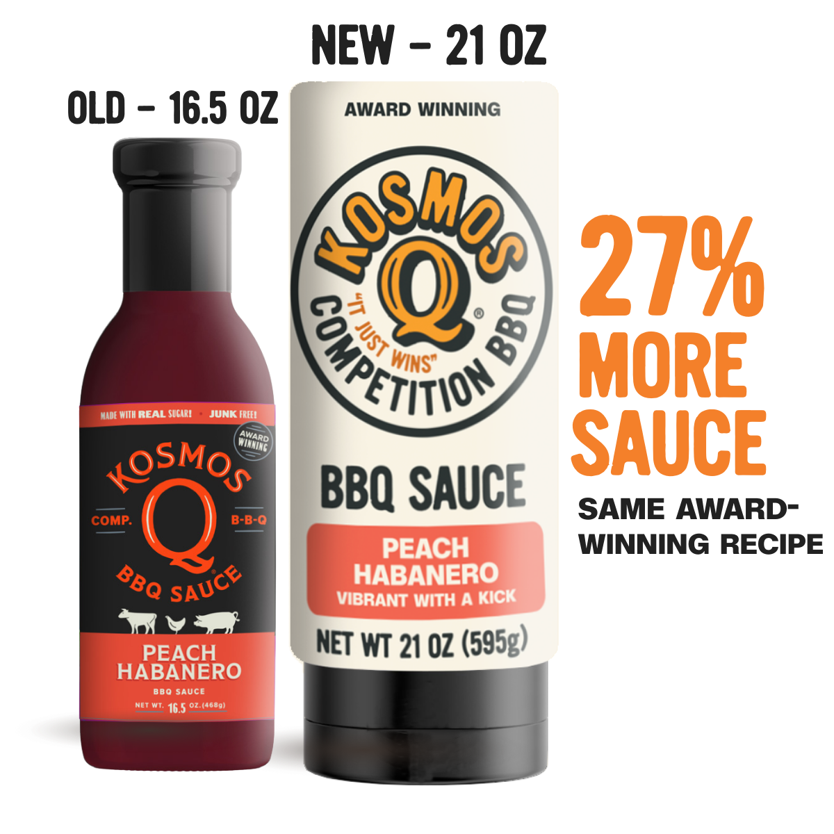 Kosmos Q Peach Habanero BBQ Sauce – 468g product front label