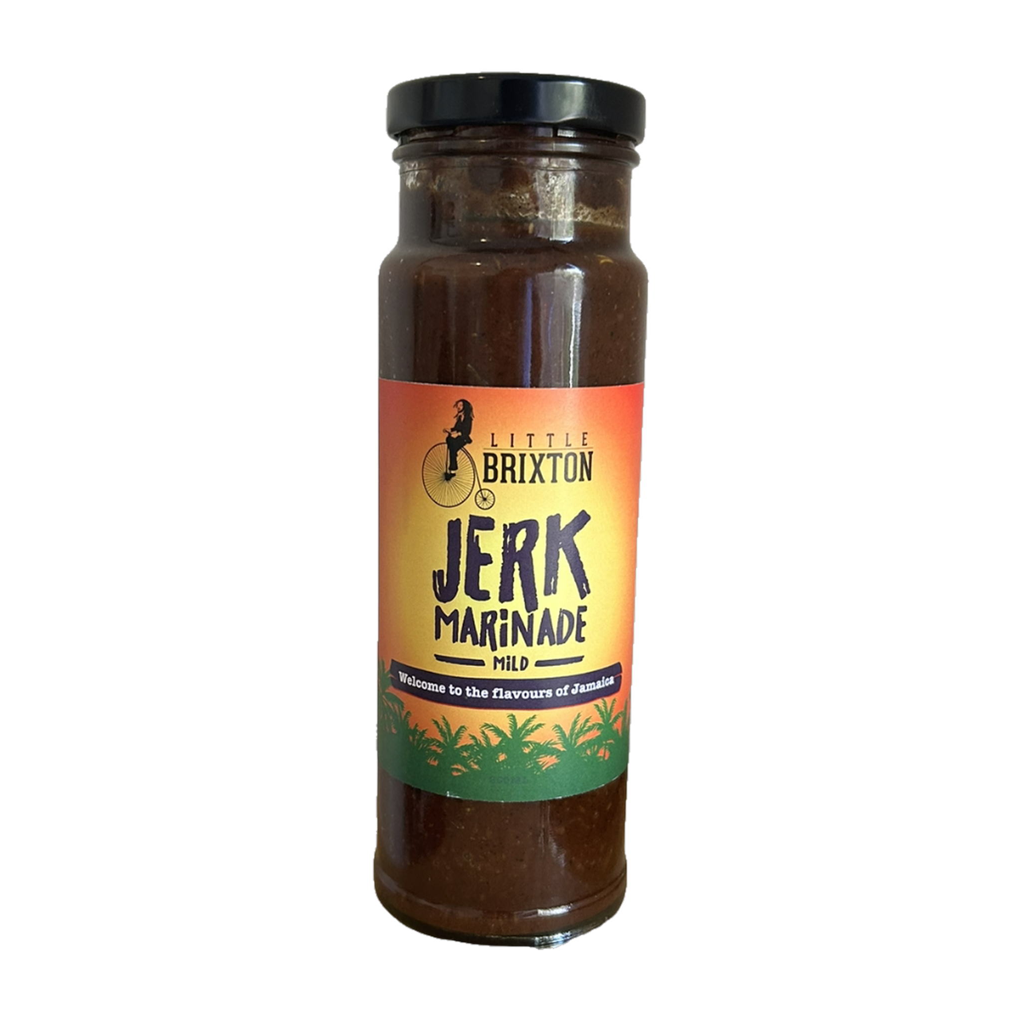 Little Brixton Jerk Marinade, front of bottle on transparent background