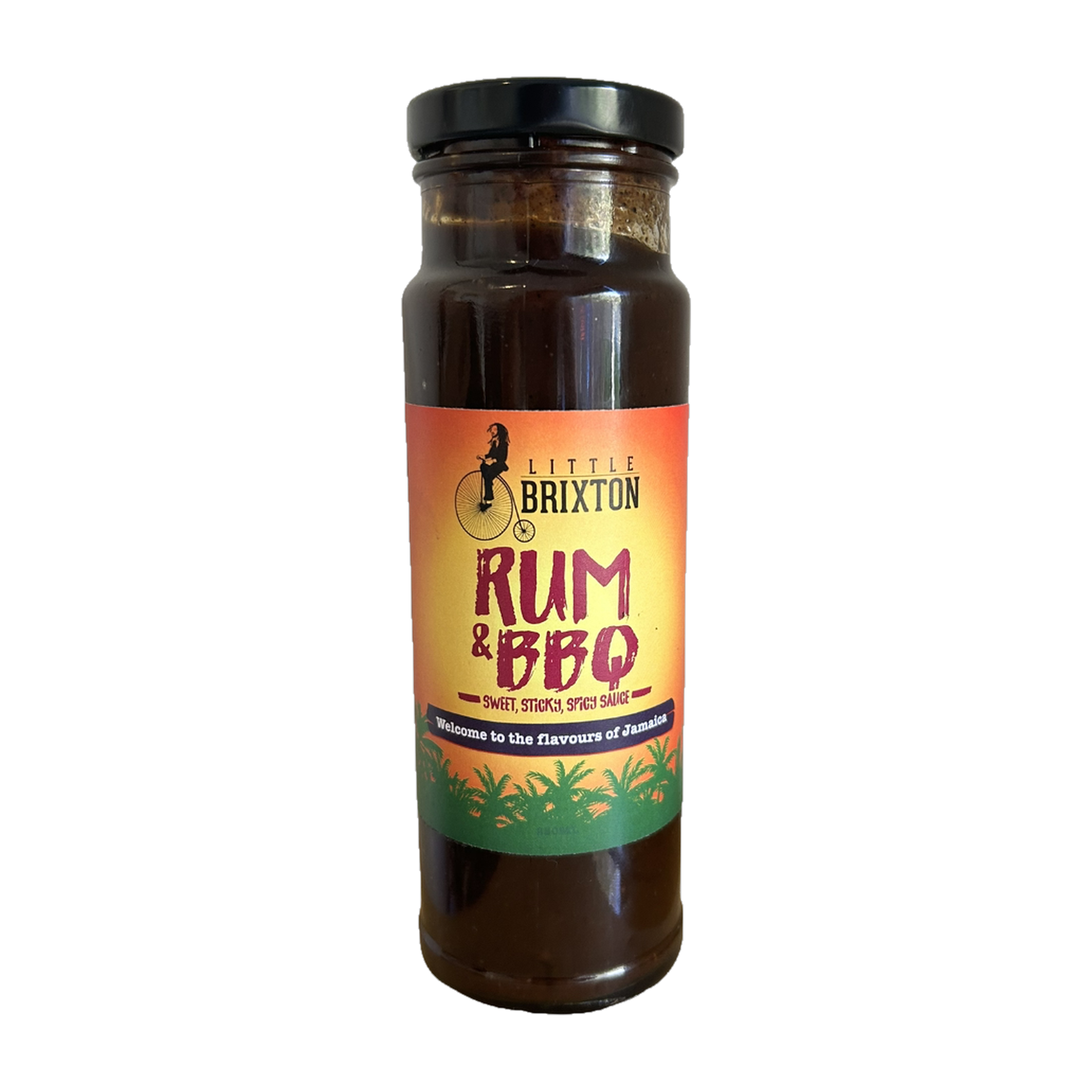 Little Brixton Rum and BBQ Sauce, front of bottle on transparent background