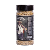 Low n Slow Basics Beef Bounce beef rub 300g, front of shaker on transparent background