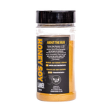 Low n Slow Basics Honey Soy Slammer pork rub 250g, left side of shaker, transparent background
