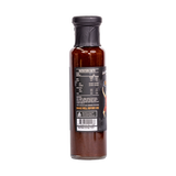 Low n Slow Basics Hook Shot jalapeno whiskey BBQ sauce 250ml, left side of bottle, transparent background