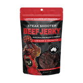 Low n Slow Basics Steak Shooter beef jerky 70g, front of pack on transparent background