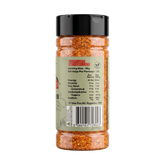 McAdventures The Adventurer BBQ Rub 200g, ingredient list and brand story label detail, transparent background