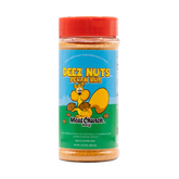 Meat Church Deez Nuts honey pecan BBQ rub 354g — front of shaker on transparent background