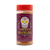 Meat Church Holy Voodoo cajun BBQ seasoning 369g — front of shaker on transparent background