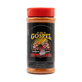 Meat Church The Gospel 354g all-purpose BBQ rub — front of shaker on transparent background