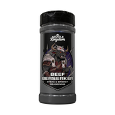 Middle Kingdom Beef Berserker 170g steak and brisket seasoning — front of shaker on transparent background