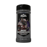Middle Kingdom Beef Berserker 170g steak and brisket seasoning — front of shaker on transparent background